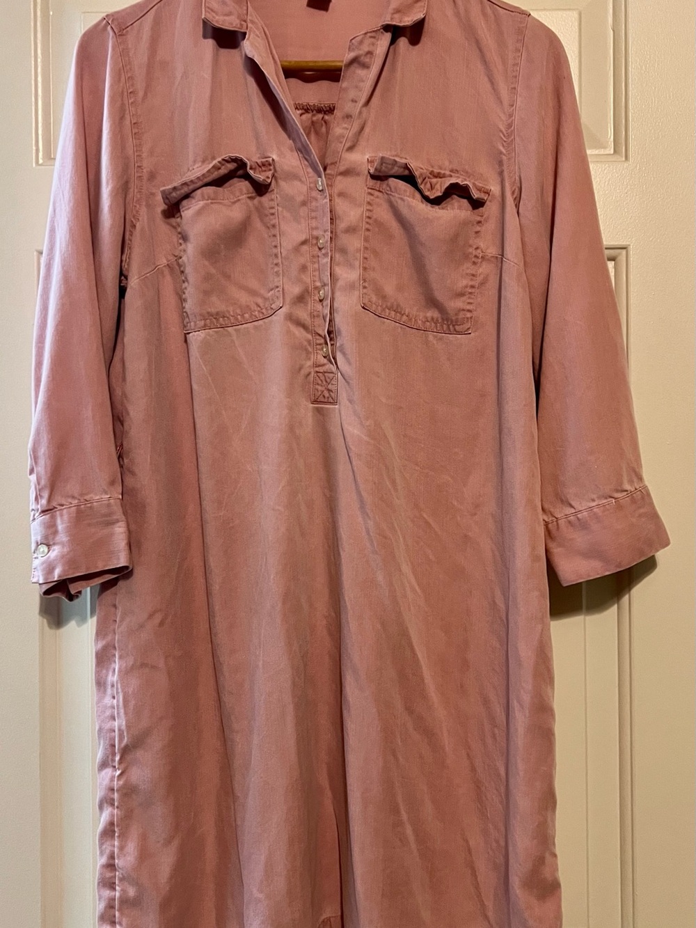 Old Navy Teak Rose 100% Tencel Lyocell Waisted Utility Shirtdress - Size M